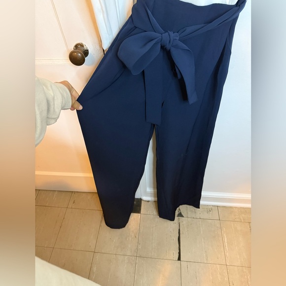 Ted Baker Tierly Navy Blue Long Sleeve Colorblock Jumpsuit - Picture 7 of 7